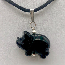 Load image into Gallery viewer, Black Obsidian Pig Pendant Necklace |Semi Precious Stone Jewelry|Silver Pendant| - PremiumBead Alternate Image 8
