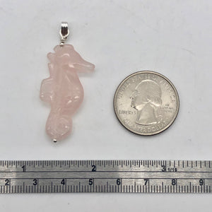 Rose Quartz Hand Carved Seahorse w/Silver Findings Pendant - So Cute! 509244RQS - PremiumBead Alternate Image 5