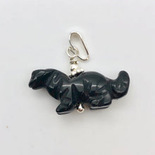 Load image into Gallery viewer, Obsidian Diplodocus Dinosaur with Sterling Silver Pendant 509259OBS | 25x11.5x7.5mm (Diplodocus), 5.5mm (Bail Opening), 7/8&quot; (Long) | Black - PremiumBead Alternate Image 9
