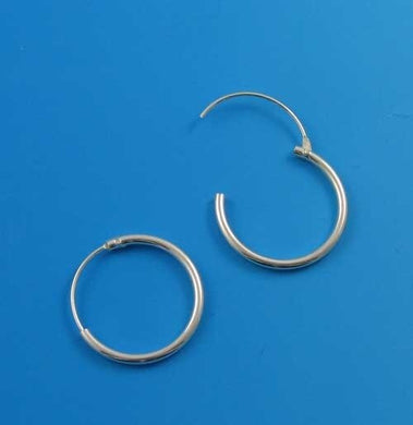 Sleek! 925 Sterling Silver Hinged 20mm Hoop Earrings 9756 - PremiumBead Primary Image 1