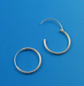 Sleek! 925 Sterling Silver Hinged 20mm Hoop Earrings 9756 - PremiumBead Primary Image 1
