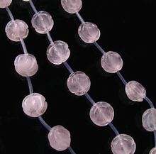 Load image into Gallery viewer, Rose Quartz Carved 16 Roses Flower Bead Strand 110175 - PremiumBead Alternate Image 2
