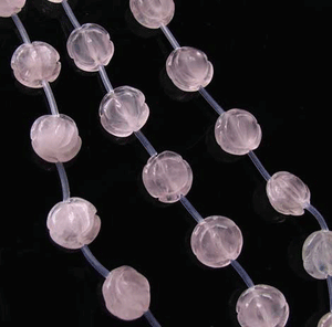 Rose Quartz Carved 16 Roses Flower Bead Strand 110175 - PremiumBead Alternate Image 2