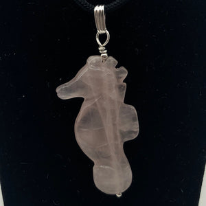 Rose Quartz Hand Carved Seahorse w/Silver Findings Pendant - So Cute! 509244RQS - PremiumBead Alternate Image 3