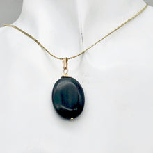 Load image into Gallery viewer, Hypersthene 14K Gold Filled Oval | 1.5&quot; | Mirrored Black/Gold | 1 Pendant |
