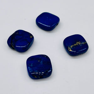 3 Natural Lapis Lazuli Square Coin Beads 8880