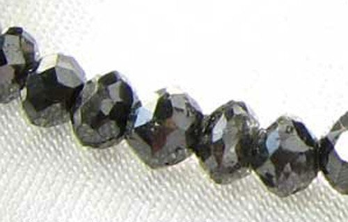 1 Natural Black 0.51cts Diamond Roundel Bead 9892F - PremiumBead Primary Image 1