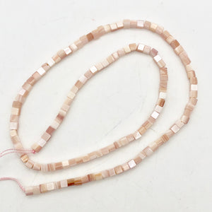 Natural Pink Mother of Pearl Shell 3x3x3mm Cube Bead Strand - PremiumBead Alternate Image 2