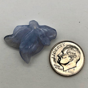 12cts Exquisitely Hand Carved Blue Chalcedony Flower Pendant Bead - PremiumBead Alternate Image 5