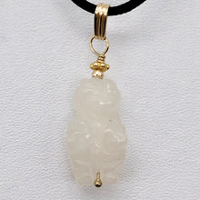 Load image into Gallery viewer, Rose Quartz Goddess Pendant Necklace | Semi Precious Stone Jewelry | 14k gf - PremiumBead Alternate Image 5
