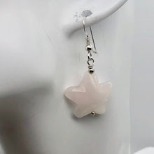 Load image into Gallery viewer, Carved Rose Quartz Starfish Sterling Silver Semi Precious Stone Earrings - PremiumBead Alternate Image 7
