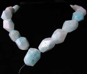 19 Grams Natural Hemimorphite Faceted Nugget Beads | 3 Beads |
