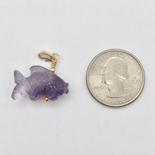 Load image into Gallery viewer, Swimmin&#39;! Amethyst Koi Fish with 14k Gold Filled Findings Pendant 509265AMG - PremiumBead Alternate Image 5

