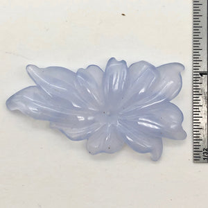 36.1cts Hand Carved Blue Chalcedony Flower Bead | 49x28x4mm | - PremiumBead Alternate Image 3