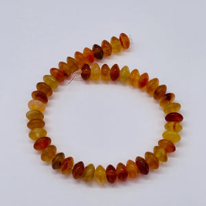 Carnelian Agate Rondelle Bead Strand | 8x4mm | Orange | 89 Beads |