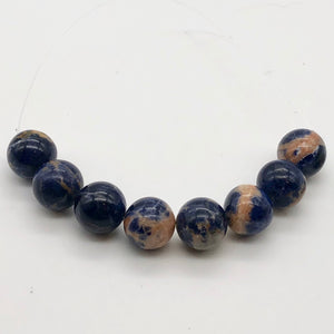 Blue Sodalite with White and Orange 12mm Round Bead Strand 110781 - PremiumBead Alternate Image 6