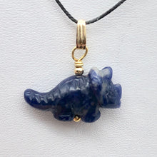 Load image into Gallery viewer, Sodalite Triceratops Dinosaur with 14K Gold-Filled Pendant 509303SDG - PremiumBead Alternate Image 5
