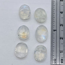 Load image into Gallery viewer, Moonstone Faceted Oval Beads | 12x8x5 to 10x8x5mm | Rainbow | 6 Bead |
