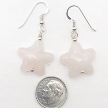 Load image into Gallery viewer, Carved Rose Quartz Starfish Sterling Silver Semi Precious Stone Earrings - PremiumBead Alternate Image 5

