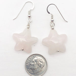 Carved Rose Quartz Starfish Sterling Silver Semi Precious Stone Earrings - PremiumBead Alternate Image 5