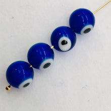 Load image into Gallery viewer, Lampwork Glass Eye 14&quot; Strand Round | 8 mm | Dark Blue | 46 Beads |

