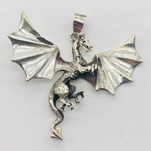 Load image into Gallery viewer, Dragon Sterling Silver Drop/Dangle | 2&quot; Long | Silver | 1 Pendant |
