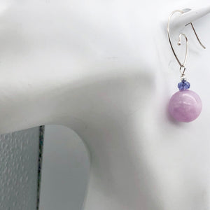 Kunzite Sterling Silver Drop Earrings | 1.5" | Lavender Silver | Earrings |