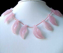 Load image into Gallery viewer, Carved Rose Quartz Leaf Briolette Bead 8 inch Strand 10502A - PremiumBead Primary Image 1
