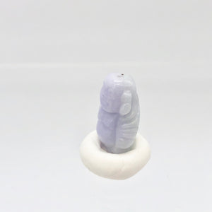 24.7cts Hand Carved Buddha Lavender Jade Pendant Bead | 21x14.5x9mm | Lavender - PremiumBead Alternate Image 8