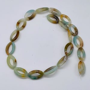 6 Picture Frame Amazonite 20mm Oval Beads 9368C