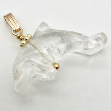 Load image into Gallery viewer, Quartz Dolphin Pendant Necklace | Semi Precious Stone Jewelry | 14k Pendant - PremiumBead Alternate Image 4
