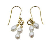 Load image into Gallery viewer, Stunning Faceted White Pearls with 14Kgf Earrings 300650
