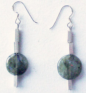 Unique Labradorite Disc and Sterling Silver Earrings 300015 - PremiumBead Primary Image 1