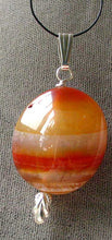 Load image into Gallery viewer, Natural Carnelian Agate Oval &amp; Sterling Silver Pendant | 28x24.5x16mm | 2&quot; Long - PremiumBead Alternate Image 8
