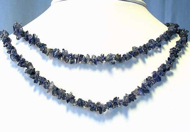 255 cts Natural Iolite Nugget Bead 32 inch Necklace 009150J - PremiumBead Primary Image 1