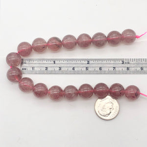 Strawberry Quartz w/Hematite Round | 11mm | Strawberry lilac | 36 Bead(s)