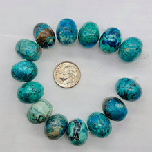 Load image into Gallery viewer, Two Beads of Chrysocolla 17x14mm Roundel Beads 9651
