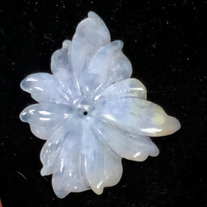 40.7cts Hand Carved Blue Chalcedony Flower Bead | 51x36x4mm |
