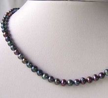 Load image into Gallery viewer, Near Round Blue Peacock 6-5mm FW Pearl Strand 109941 - PremiumBead Alternate Image 3
