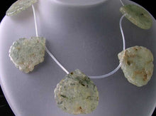 Load image into Gallery viewer, 8 Druzy Green Prehnite 36x36mm Briolette Beads 10458D - PremiumBead Primary Image 1
