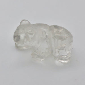 Quartz Hand Carved Bear Figurine/Worry bead | 13x18x9mm | Clear - PremiumBead Alternate Image 10