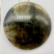 Load image into Gallery viewer, Aurora Borealis! Labradorite Pendant Bead | 45mm| Gteen/Black | Round | 1 Bead | - PremiumBead Alternate Image 4
