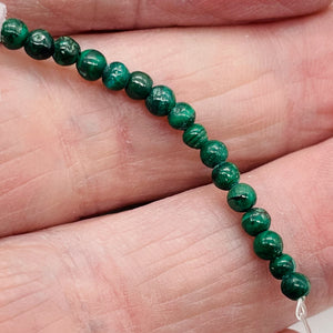 Malachite Round Bead Strand | 3mm | Green | 150 Beads |