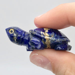 Natural Lapis Turtle Figurine or Pendant |40x21x13mm | Blue | 79.4 carats - PremiumBead Alternate Image 2