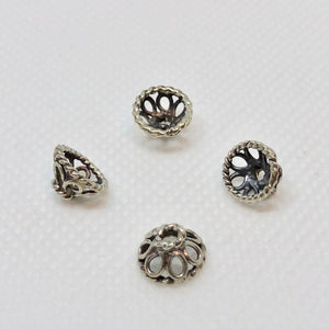 Exotic Silver Filigree Bead Caps 003217 - PremiumBead Primary Image 1