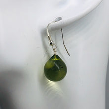 Load image into Gallery viewer, Amber Round Sterling Silver Earrings| 1 1/4&quot; Long | Green | 1 Pait |
