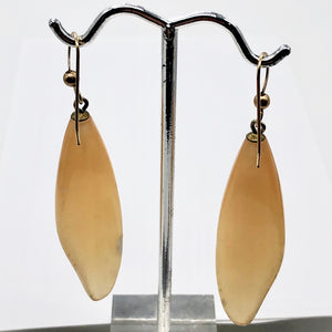 Moonstone 14K Gold Filled Dangle Earrings | 2 1/2" Long | Peach | 1 Pair |