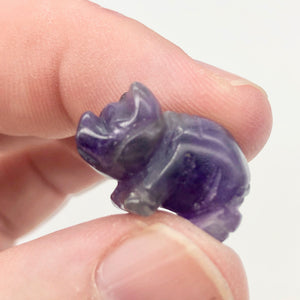 2 Purple Piggies Hand Carved Amethyst Pig Beads | 22x13x11mm | Purple - PremiumBead Alternate Image 6