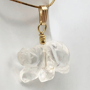 Carved Natural Quartz Bear and 14K Gold Filled Pendant 509252QZG - PremiumBead Primary Image 1