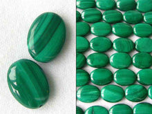 Load image into Gallery viewer, 2 AAA Natural Malachite 15x12mm Oval Focal Beads 008674 - PremiumBead Primary Image 1
